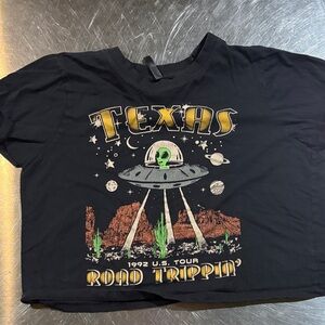 Black Texas Road Trippin' Kids Cropped T-Shirt